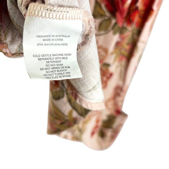 Anthropologie Paper Heart Pink Floral Linen Sleeveless Maxi Dress Size XS - Picture 8 of 8